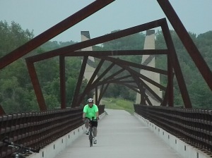 A safer place to ride your bike--the High Trestle Trail in Iowa.